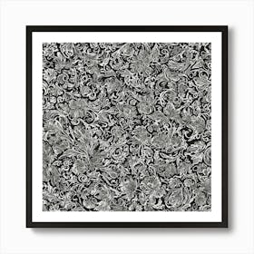 Black And White Floral Pattern Art Print