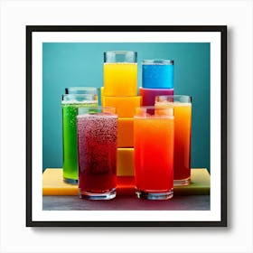 Firefly Bold Geometric Layers For Vibrant Soft Drinks 59945 Art Print