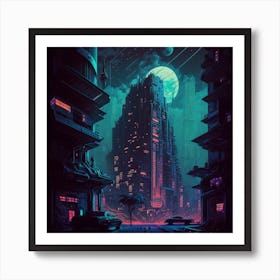 Myeera Retro Futuristic Cyberpunk City Using Crayons Ef83f718 4736 41c3 A365 D0e4eb2f9dbb Art Print