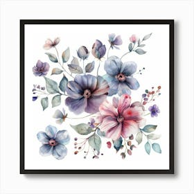 Watercolor Flowers 49 Art Print