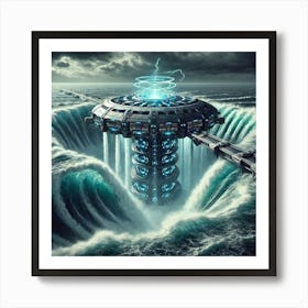 A High Tech, Sci Fi Scene Of The Oceanic Tempest G 1 1 Art Print