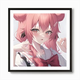 Pink Haired Girl Art Print