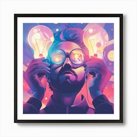 Light Bulb Man Art Print