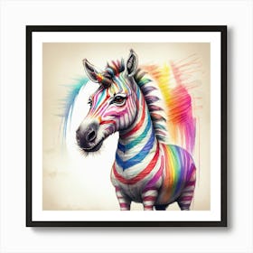 Rainbow Zebra 16 Art Print