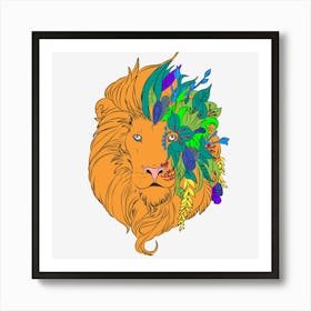 Lion 6382207 1280 2 Art Print