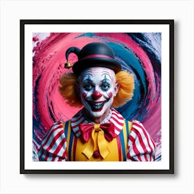 Clown Portrait Abstract Print Art Print