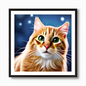 Cat With Green Eyes Art Print