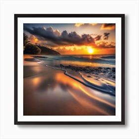 Sunset On The Beach 723 Art Print