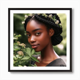 Black Woman With Braids Art Print