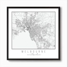 Melbourne Australia Street Map Art Print