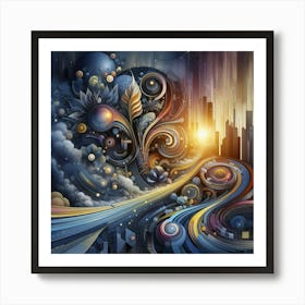 Abstract Cityscape Art Print