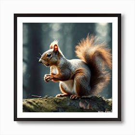 Squirrel In The Forest 215 Art Print