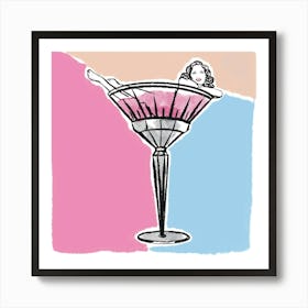 Hot girl, Drawing Art Print