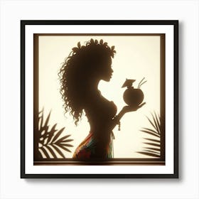 Tropical Woman Silhouette Art Print