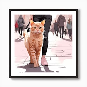 Cat On The Street Art Print