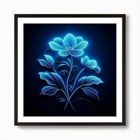 Neon Flowers Art Print