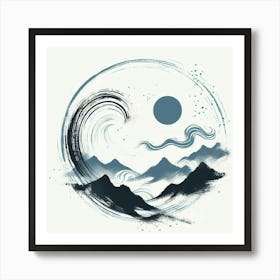 Asian Wave Canvas Print Póster