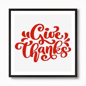 Give Thanks Lettering Art Print