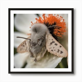 Moth On A Flower Art Print