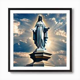 Statue Of The Virgin Mary Art Print