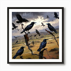 Crows In The Sky Art Print