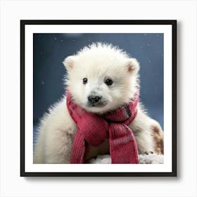 Firefly Adorable Polar Bear Cub In Cozy Winterwear 28946 (2) Art Print