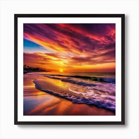 Sunset On The Beach 169 Art Print