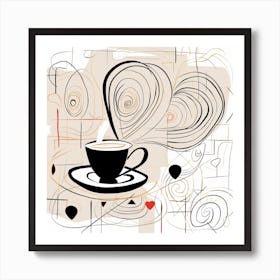 Coffee Love Illustration 3 Art Print