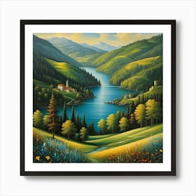 Lake In The Mountains Art Print