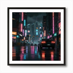 City At Night 1 Art Print
