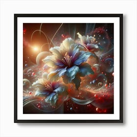 Abstract Flowers Art Print