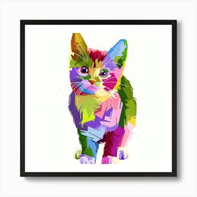 Colorful Kitten Art Print