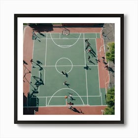 Basketball Court - Basketball Court Stock Videos & Royalty-Free Footage 1 Art Print