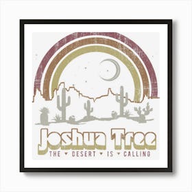 Joshua Tree Desert Rainbow Vintage Retro Outdoors Art Print