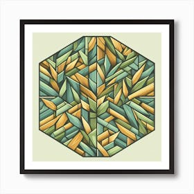 Geometric Art Bamboo leafs Art Print