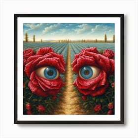 Eyes Of Roses Art Print