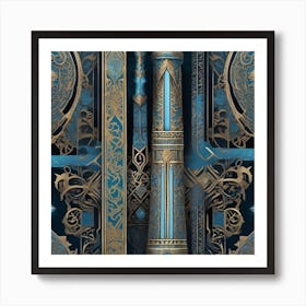 Blue And Gold Art Print