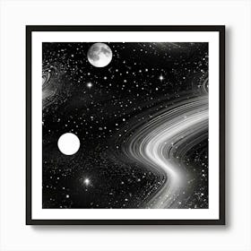 Black And White Galaxy 1 Art Print