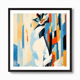 Abstract Cat Art Print