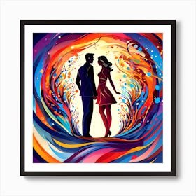 Couple In Love 2 Art Print