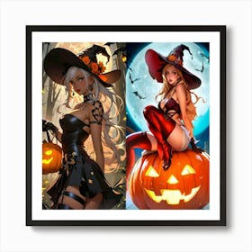 Halloween Witches 2 Art Print