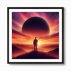 Man Standing On A Hill Art Print