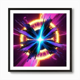 Plasma Explosion Glitch Art 6 Art Print