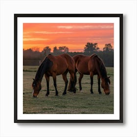 A Photo Of Horses Grazing On Grass In A 1mlpsow S52cks2 Q7e16g Mmyxtgtvs3we4ma2kskuoa Art Print