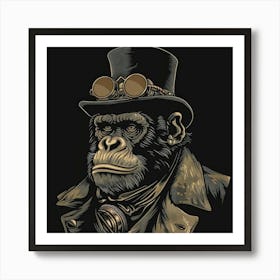 Steampunk Monkey 53 Art Print