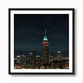 Victoria Tower At Night Art Print