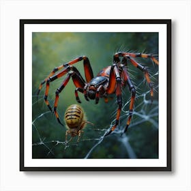 Black Widow Spider Oil On Canvas 3 Art Print