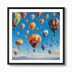 Hot Air Balloons Paintings Art Print Art Print