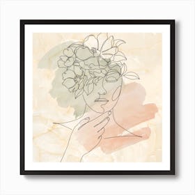 Woman With Flowers In Her Hair Art Print