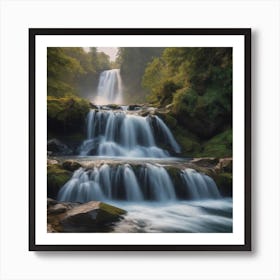 Waterfall - Waterfall Stock Videos & Royalty-Free Footage 7 Art Print